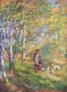 Pierre-Auguste Renoir Jules le Caur et ses chiens dans la foret de Fontainebleau France oil painting artist